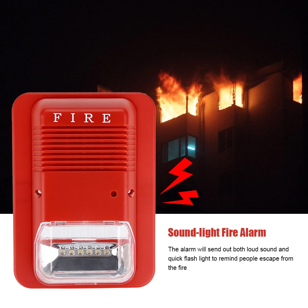 Sound and Light Fire Alarm Warning Strobe,