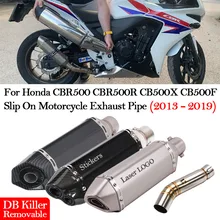 Silencieux d'échappement avec Tube collecteur central, DB Killer, pour moto Honda CBR500 CBR500R CB500X CB500F, 2013, 14, 15, 16, 17, 18, 2019