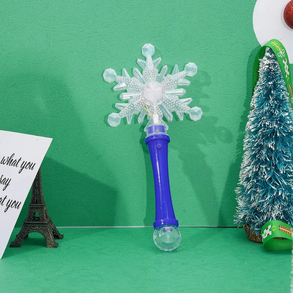 1pcs Snowflake LED Toys 3 Modes Luxury LED Magic Snowflake Wand Flashing Light Up Glow Party Christmas Colorful Light-Up Toys