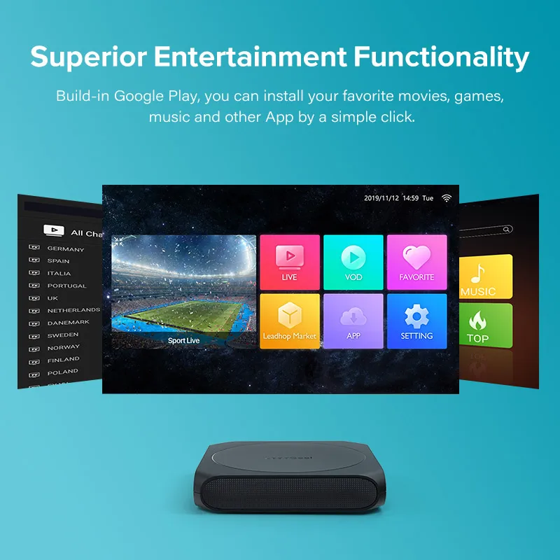 Андроид ТВ-приемник Leadcool W чип Amlogic S905W 4K H.265 2,4G wifi 100M USB 2,0 Leadcool Android смарт-приставка