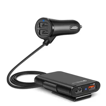 

Vehemo 4 Ports Usb Car Charger QC3.0 12-24V Fast Charge Car Charger Mobilephone Rear Seat Fast Car Charger General