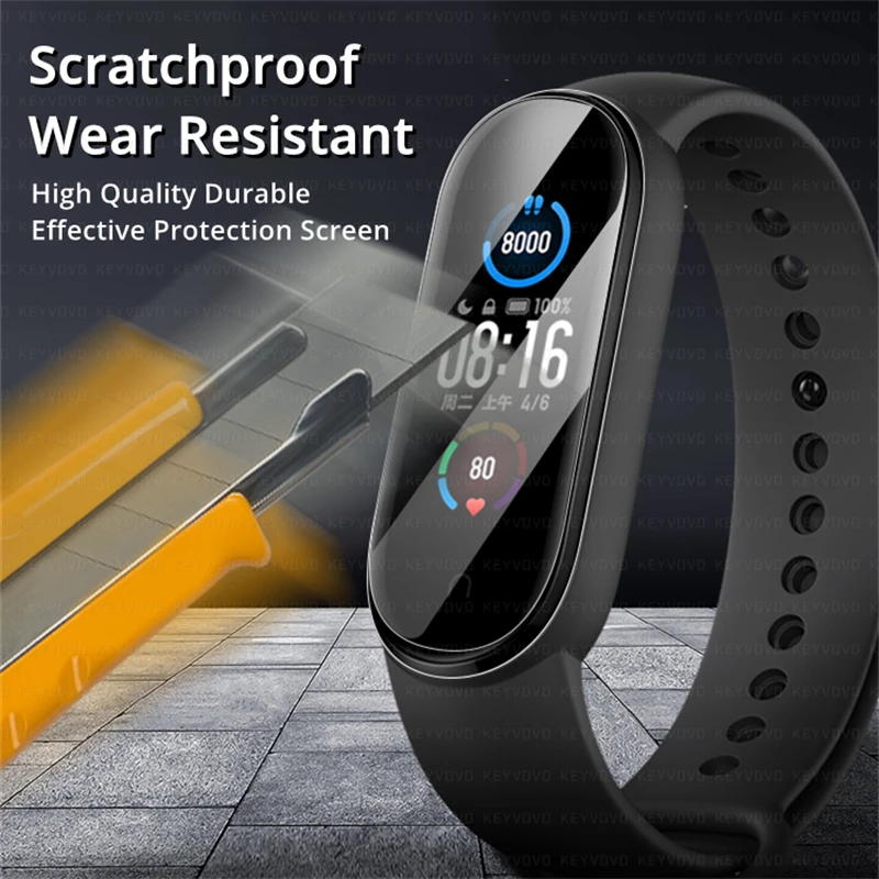9D Protective Film Glass for Xiaomi Mi band 4 5 6 Full Cover for Mi band5 Smart Watchband Soft Screen Protector For Mi Band Case
