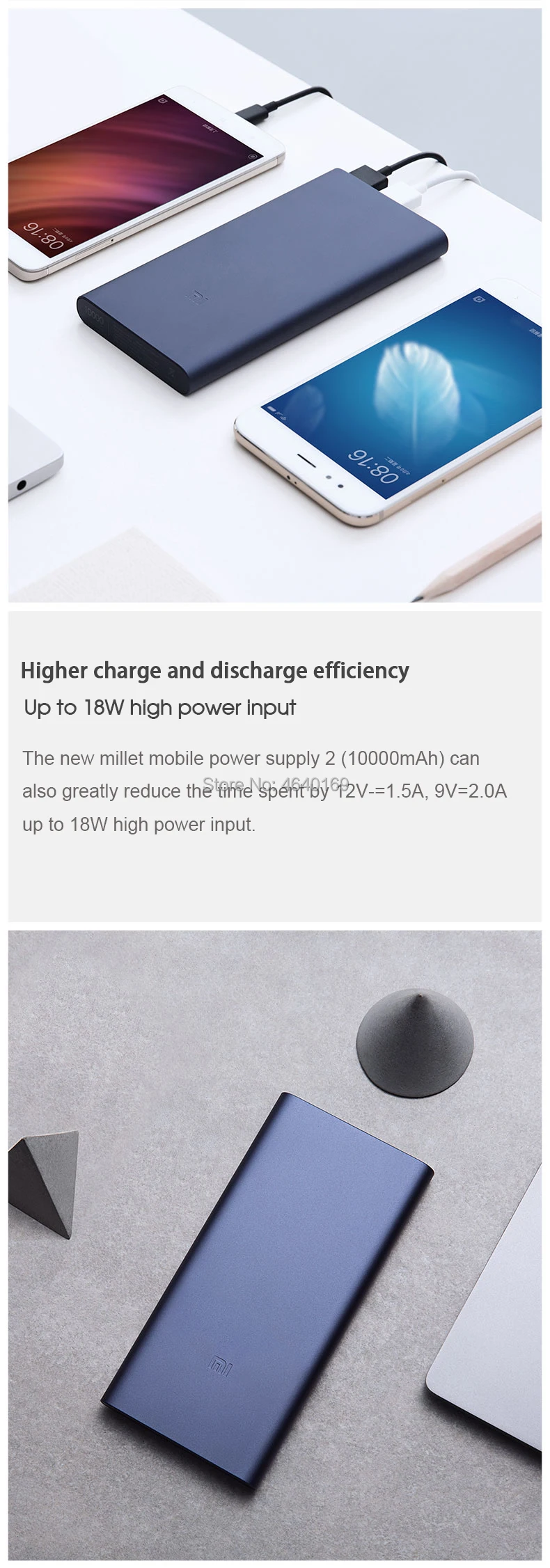 10000mah Xiaomi Mi power Bank 2 Внешний аккумулятор банка 18w Quick Charge power Bank 10000 с двойным Usb выходом для телефона