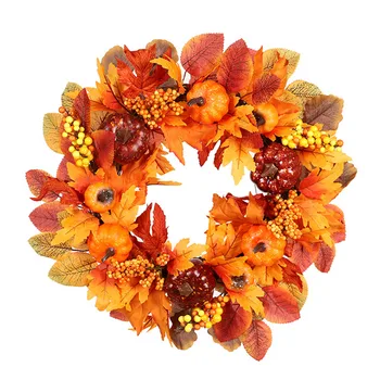 

Fall Wreath for Front-Door-Decor Gift Box Included - Handcrafted Rattan Base - for Autumn & Thanksgiving Day BV789