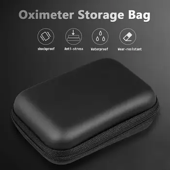 

Oximeter Storage Case Portable Carrying Bag Fingertip Pulse Oximeter Pouch Protective Cover (Black)
