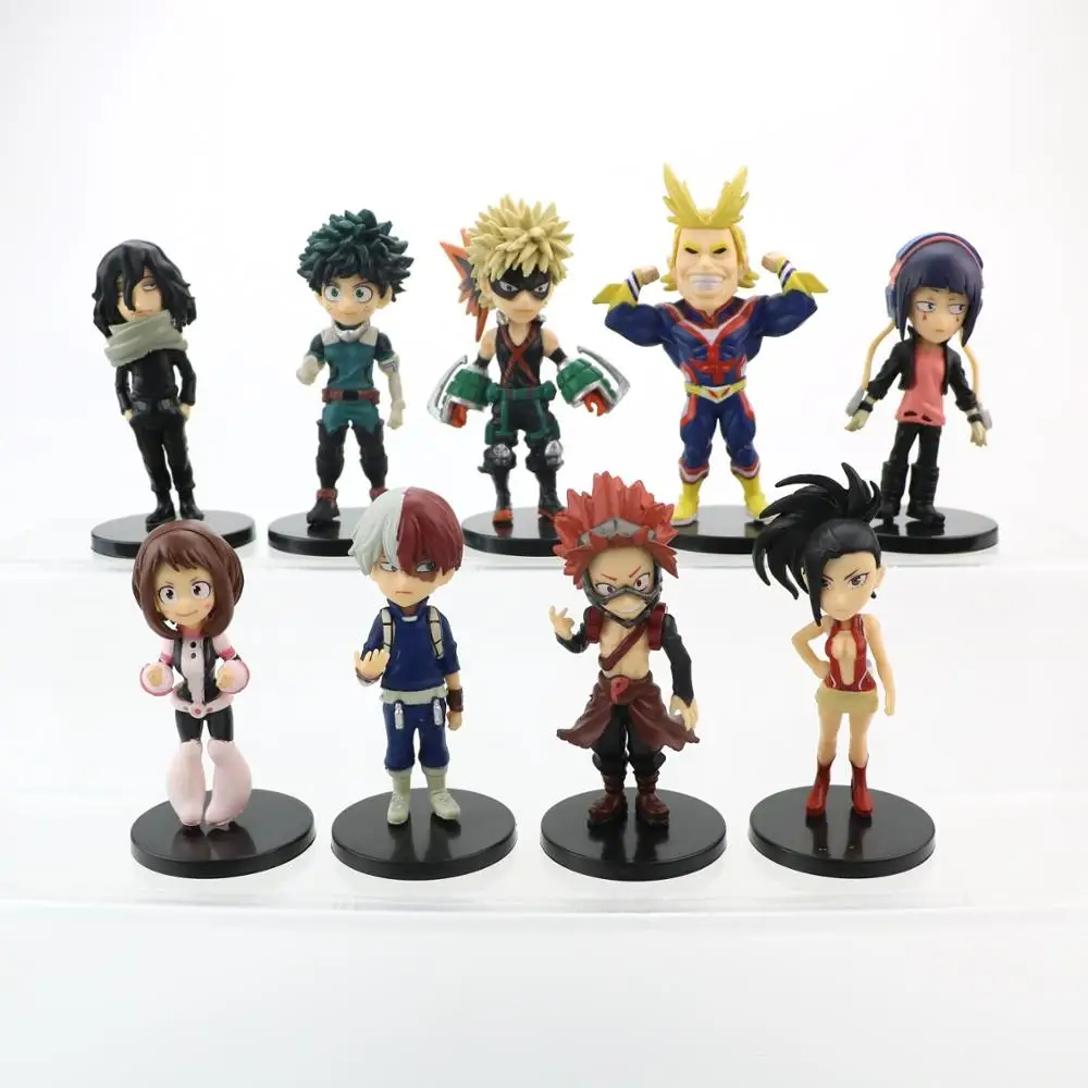 9 стилей/набор Midoriya Izuku My Hero Academy Bakugou Katsuki Todoroki Аниме ПВХ Фигурки Коллекционная