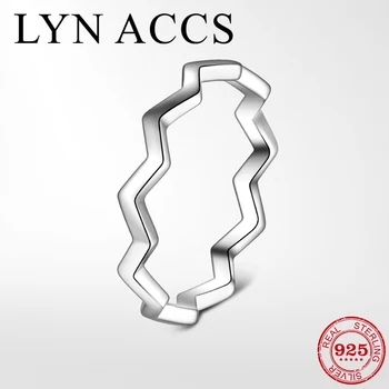

Hight Quality 925 Sterling Silver Rings Fashion Simple Wave Finger Rings for Women Minimalist Statement Jewelry Accessories