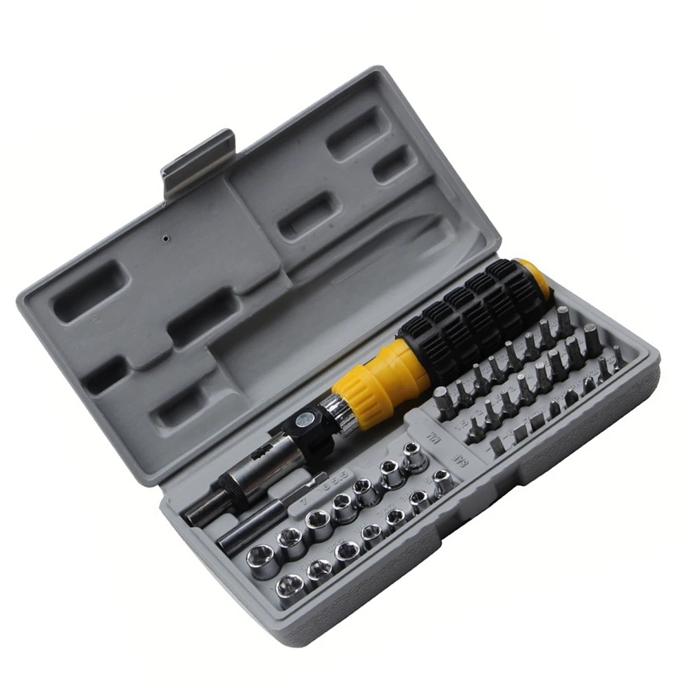 

41 Pcs Ratchet Screwdriver Set with Adaptor Bits Sockets Precision Magnetic Bits Ratchet Insulated Screwdriver Hand Tool Set