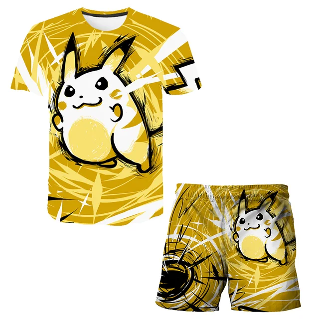 2022 New Children Sets Summer 3D Cartoon Suits Cute girl T Shirt Boys Girls Top + shorts 2pcs Sets Children Fashion Sets 4-14 Y TZ-908