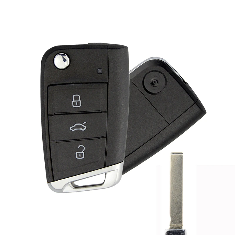 OkeyTech для V W Golf MK7 3 Skoda seat Passat B6 дистанционный флип авто ключ оболочки Fob чехол части пустой HU162T лезвие для ключей