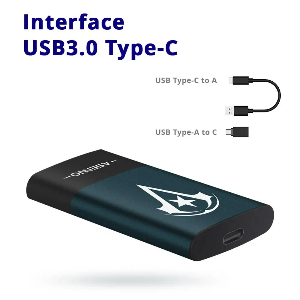  Asenno Externe SSD 1tb Tragbare SSD 500gb Festplatte 250gb hdd 120gb SSD USB3.0 Typ c externe Solid