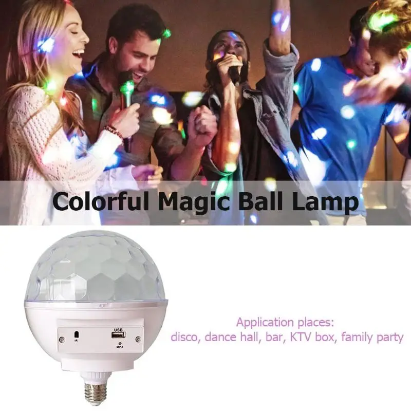 6LED переменный цветной шар светильник E27 USB Blueteeth Голосовое управление сценический проектор светильник сценический светильник