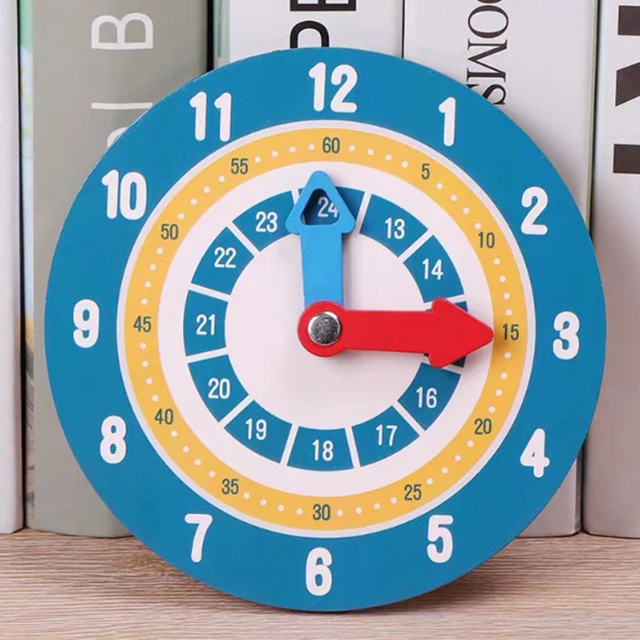 Kids Montessori Wooden Clock Toys Time Learning Teaching Aids Educational Toys For Children Primary School Clever Board Toy 2