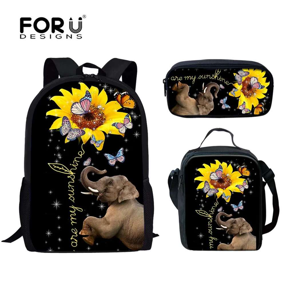 

FORUDESIGNS Elephant U r my Sunshine Kids Girls School Bags 3pcs/Set Casual Children School Backpack Fashion Schoolbags Mochila
