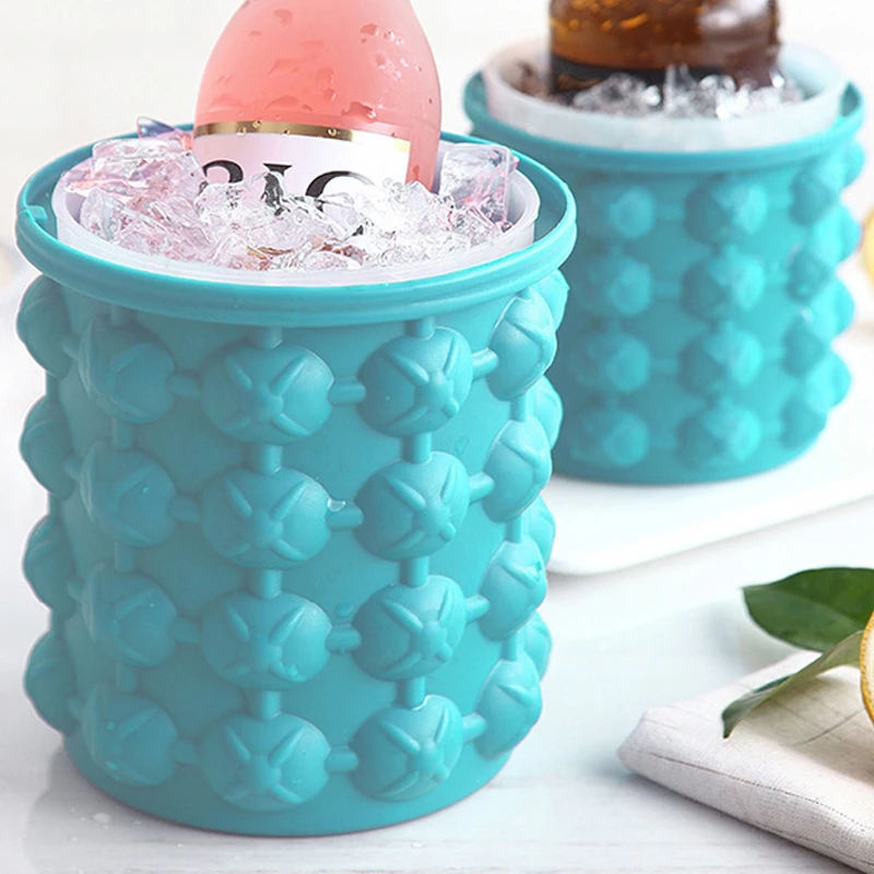 

Silicone Ice Cube Maker Bucket Safe Durable Champange Beer Wine Cooling Storage Drink Whiskey Freeze Seaside Tool Kitchen