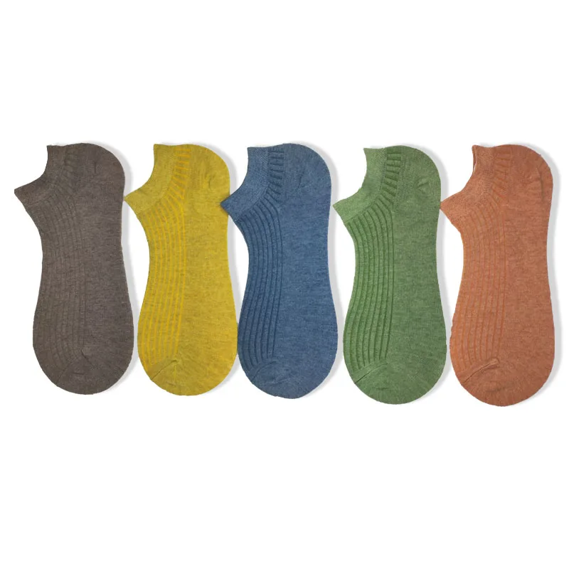 

5 pairs of women's short socks Comfortable Stripe Cotton Sock Women Slippers Stealth Ankle Socks men in Five Color High Quality