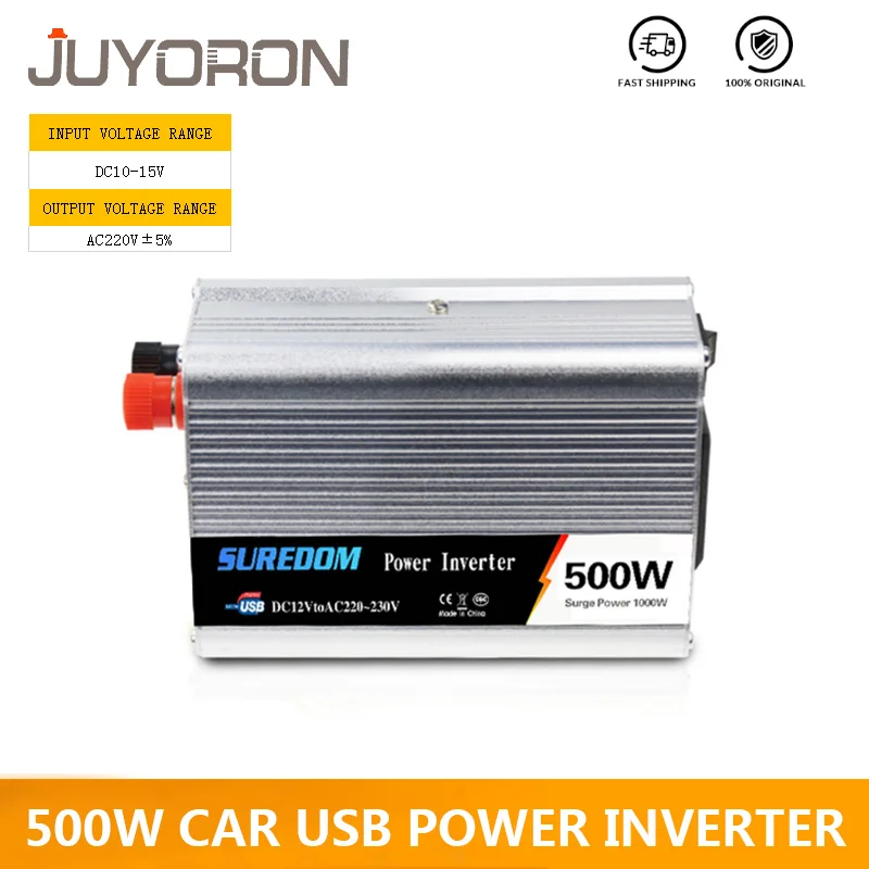 500 Вт инвертор с одним входом USB DC 12 В 24 портативное автомобильное зарядное