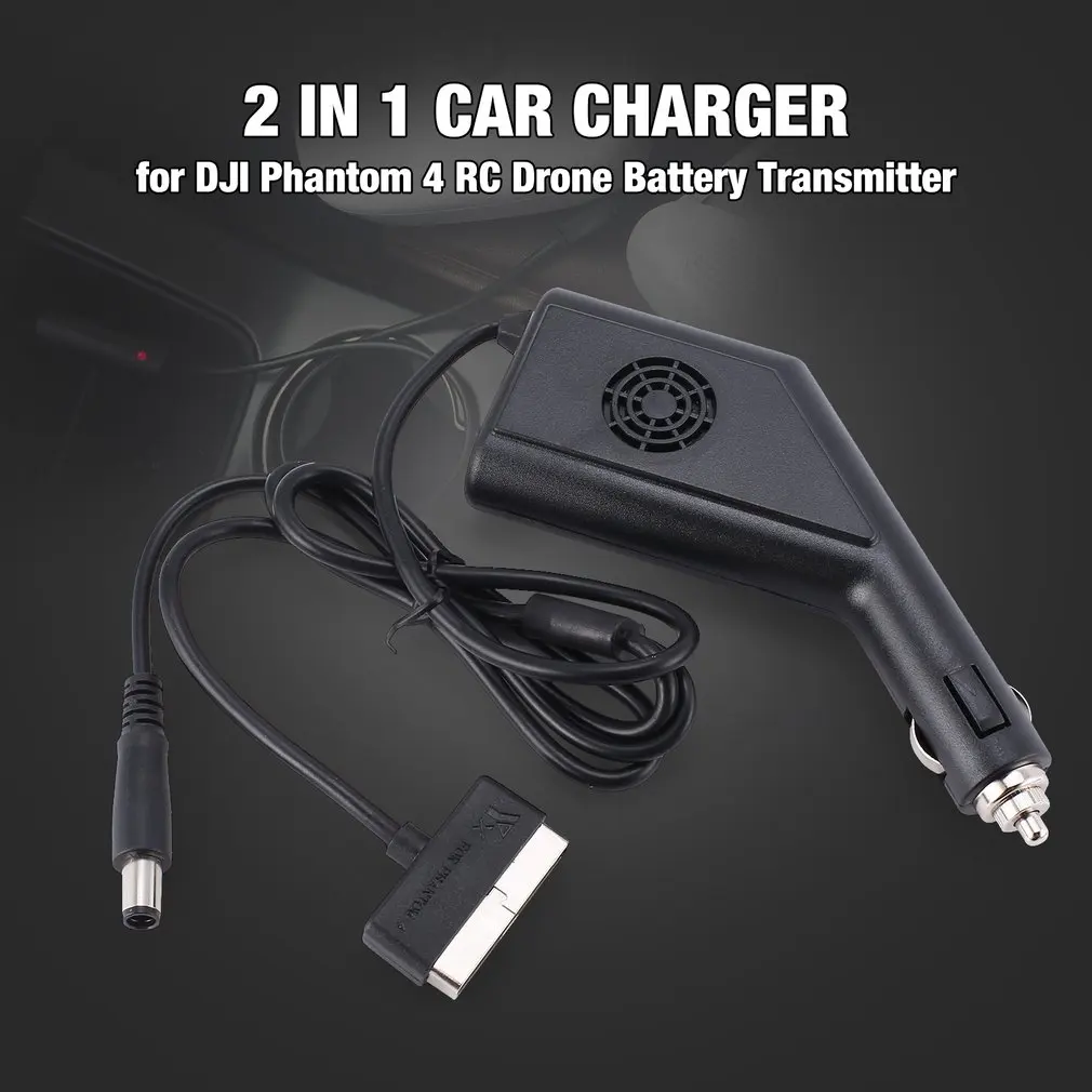 2 in 1 Intelligent Car Charger Fast Safety Charging for DJI Phantom 4 Pro /Professional/Advanced Drone Battery Transmitter