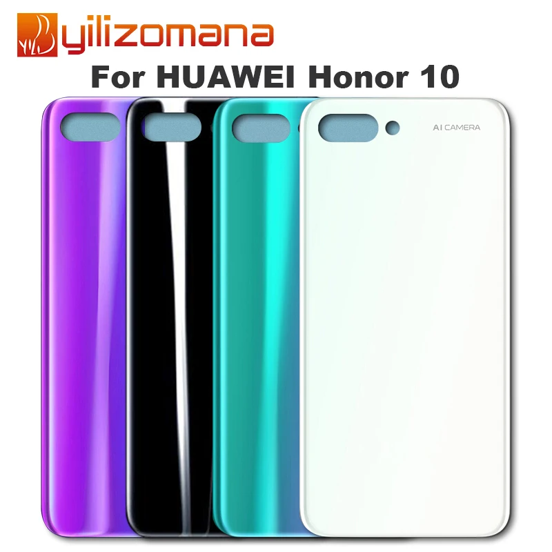 Крышка батарейного отсека YILIZOMANA Задняя стеклянная крышка корпуса для Huawei Honor 10
