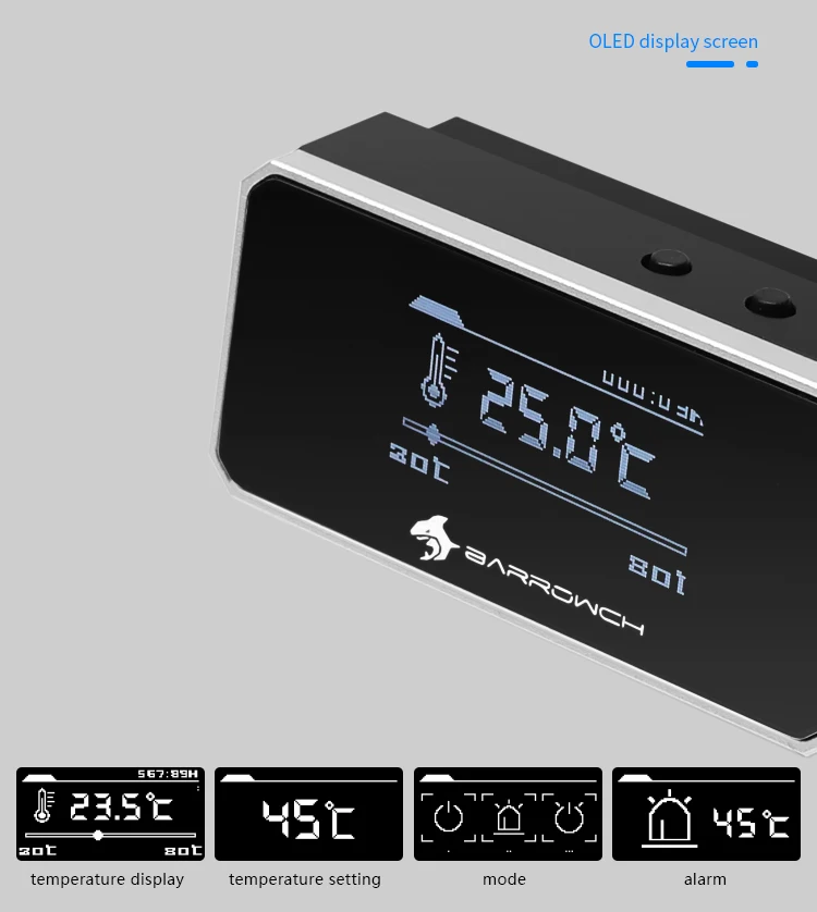 Барроу OLED термометр мониторинг сигнализации температура воды метр умный температура воды протектор FBFT04