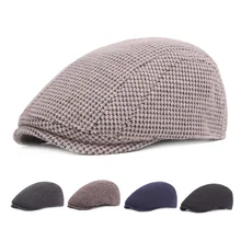 Осенне-зимняя мужская шапка, береты, британский западный стиль, шерсть, усовершенствованная плоская шапка, берет в стиле винтаж, Кепка