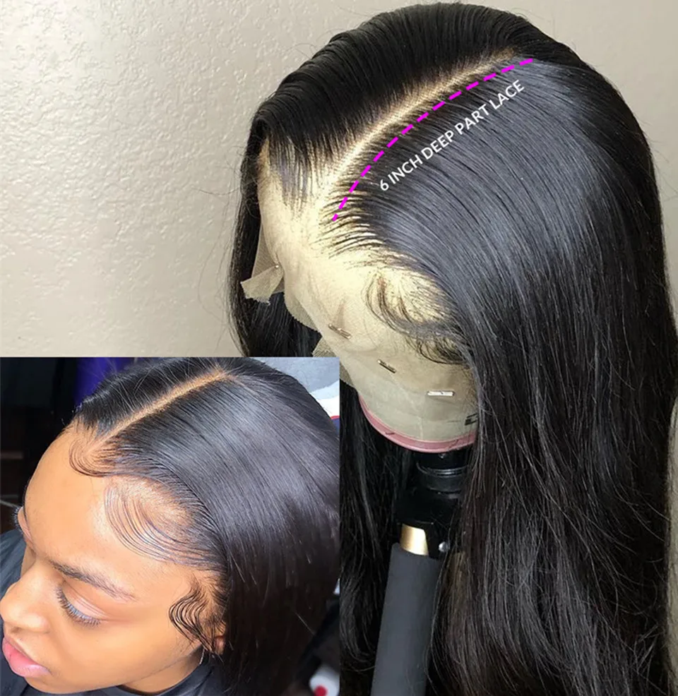 VLWIGS бразильские Виргинские человеческие волосы парики 13x6 Highlight#4/#30 шелковистые прямые парики на кружеве Лидер продаж для черных женщин LJ01