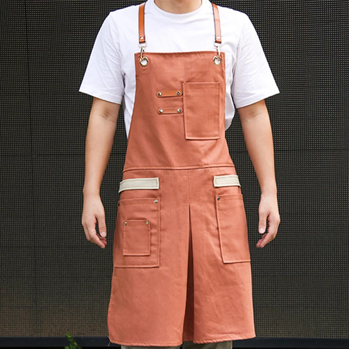 

Однотонный холщовый Карманный шеф-повара, парикмахерский фартук для парикмахера, мастер для приготовления пищи, кухонные аксессуары