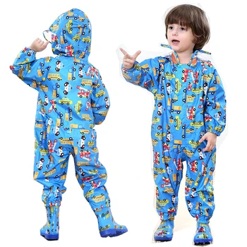 

Kids Rain Jumpsuit Hooded Animal Modeling Printing Cloak Transparent Lightweight Waterproof Eva Poncho For Boys And Girls Travel