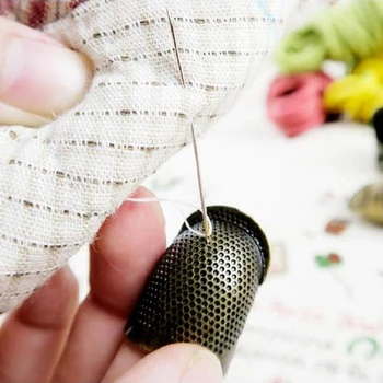 

1 Pcs Vintage Hand Sewing Thimble Finger Protector Needle Metal Brass Sewing Thimble Sewing Tool Accessories