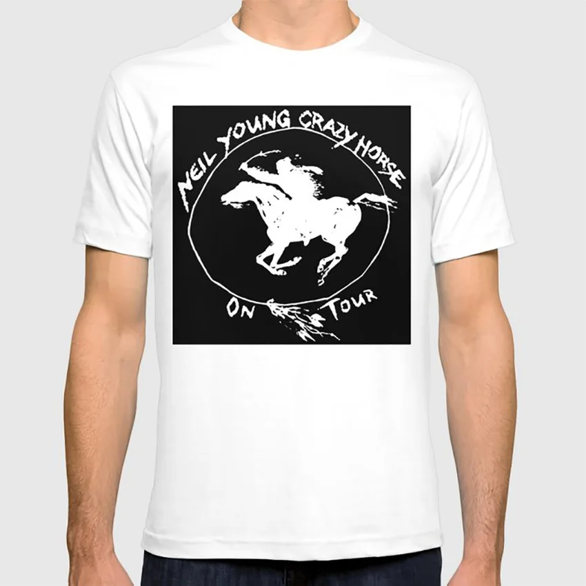 Neil young crazy horse on tour черная футболка с азотом neil young