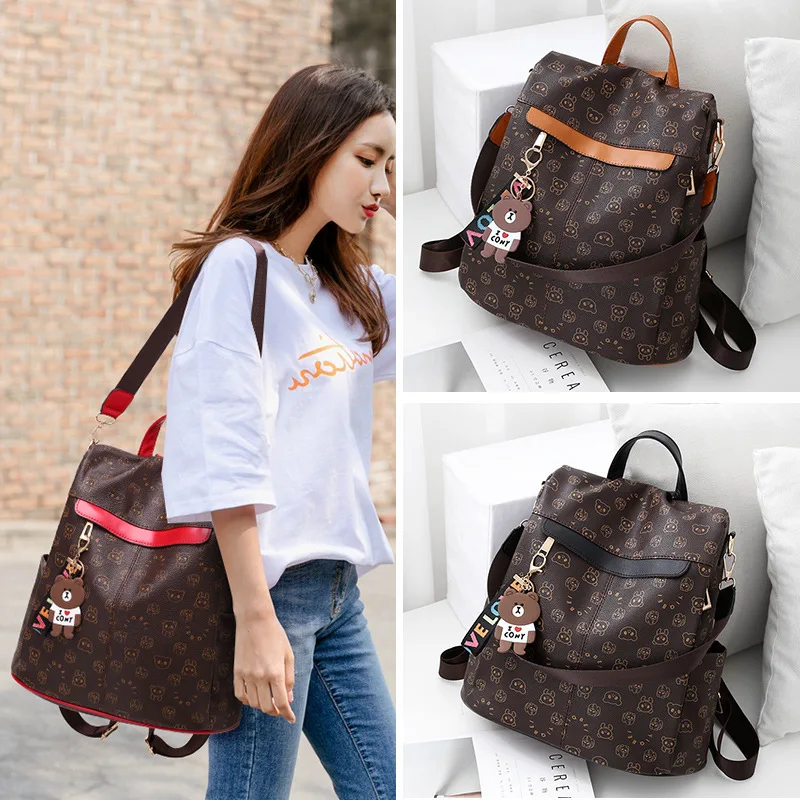 Женская сумка на плечо школьный рюкзак из мягкой кожи с рисунком для девочек большой Винтажный стиль Роскошные брендовые сумки