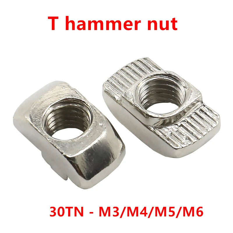 50x Hammer Kopf Mutter Nutenstein Gleitmutter M6/M5/M4/M3 Für EU 20 Serie T-Nut✿ 