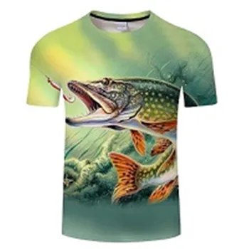 

new 2019 fishing t shirt style casual Digital fish 3D Print t-shirt Men Women tshirt Summer Short Sleeve O-neck Tops&Tees s-6xl