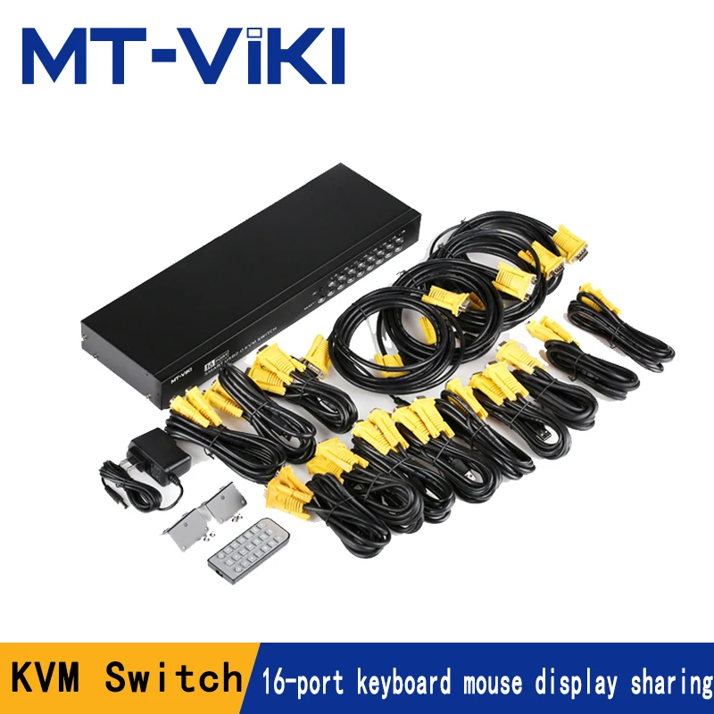 MT-VIKI 16-портовый Смарт USB KVM переключатель с ИК-управлением Поддержка 1920*1440 16 в 1