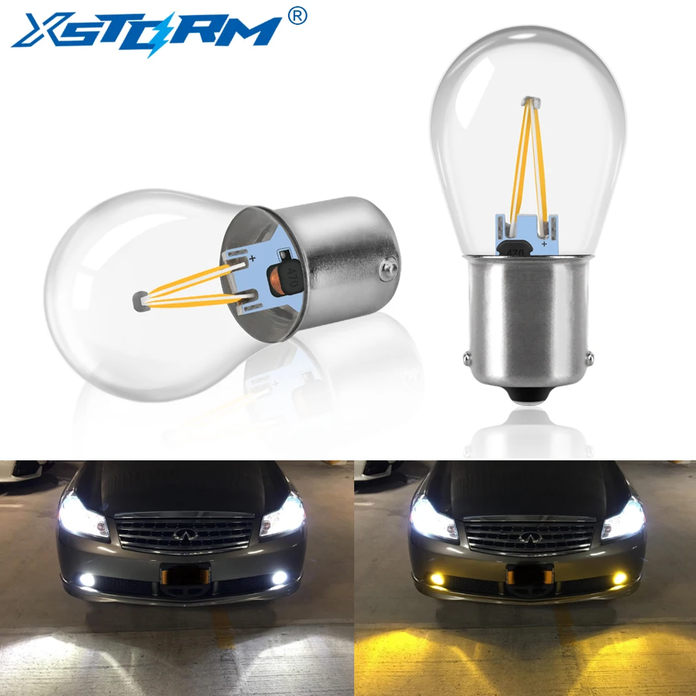 2 шт. 1156 BA15S P21W светодиодные лампы 1157 BAY15D P21/5 Вт Led COB Автомобильная сигнальная лампа