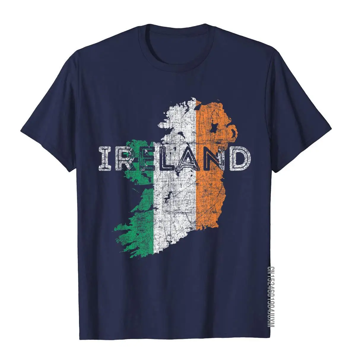 Irish Map and Flag Souvenir - Distressed Ireland T-Shirt__97A1236navy