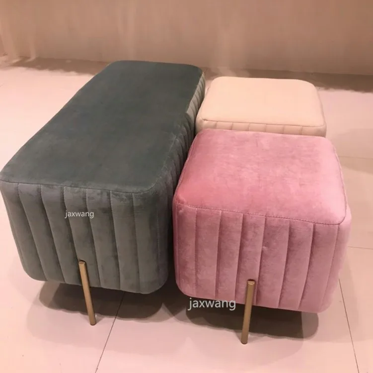 Роскошная нордическая ткань Макарон Цвет Подгонянный туалетный стул Сменная обувь маленький диван Мода Гостиная кресла для макияжа