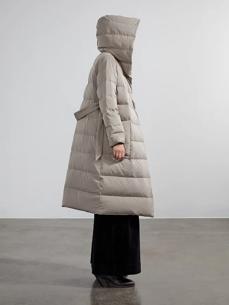 Дизайн AIGYPTOS, женская элегантная Зимняя Толстая теплая пуховая куртка, Офисная Женская Короткая Повседневная Свободная длинная пуховая куртка с капюшоном, ropa