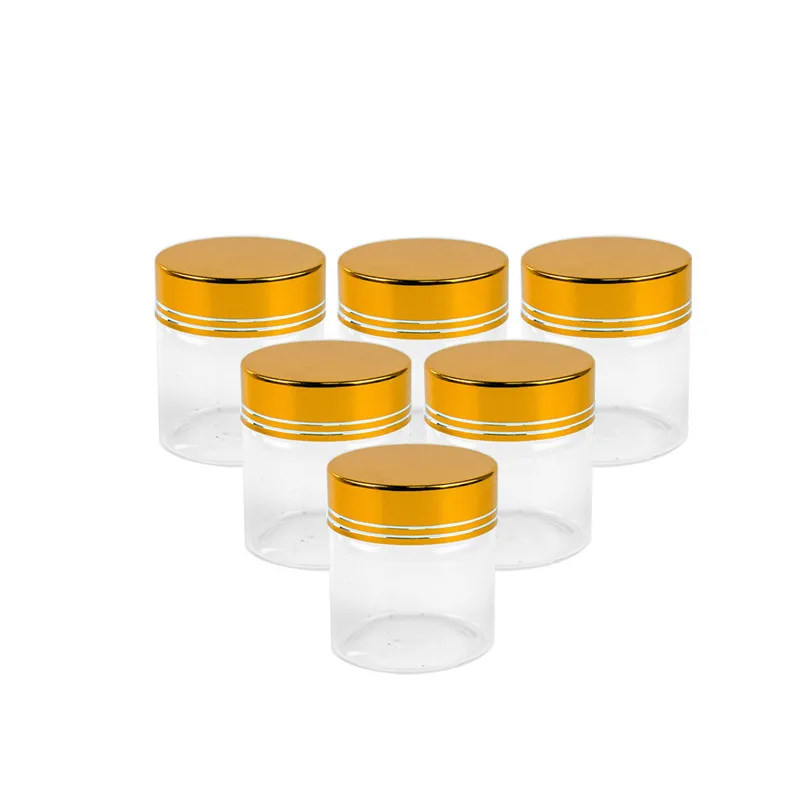 

47*50*34mm 50ml Transparent Glass Bottles Glod Screw Cap Empty Jars Glass Bottles Food Containers 24pcs Free Shipping