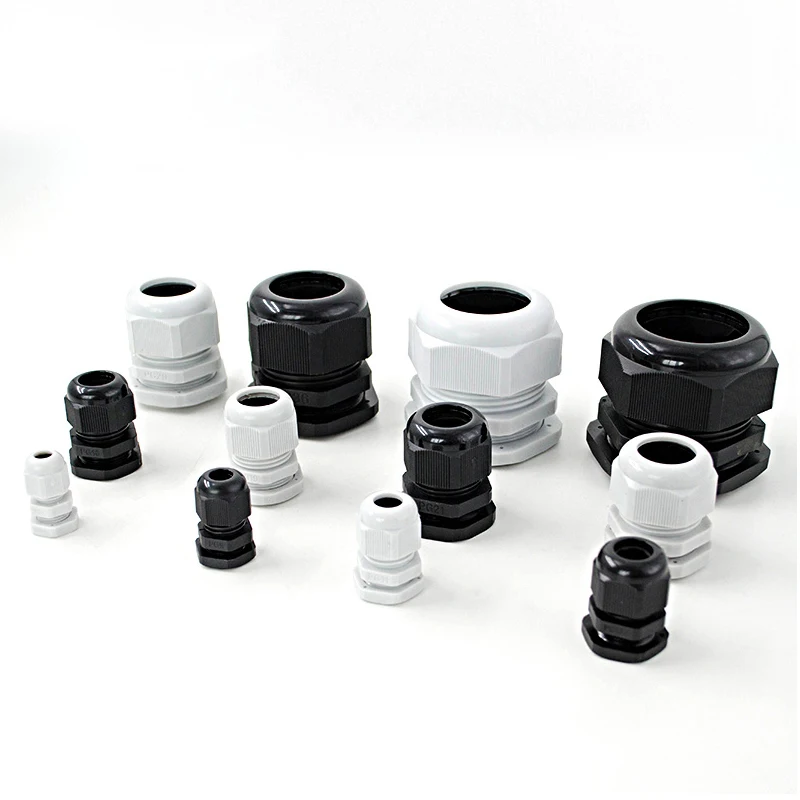 M/PG Series Waterproof Cable Gland Cable entry IP68 White/Black Connector M28/30/32/36/40/50/63 PG21/24/25/29/36/42/48/63