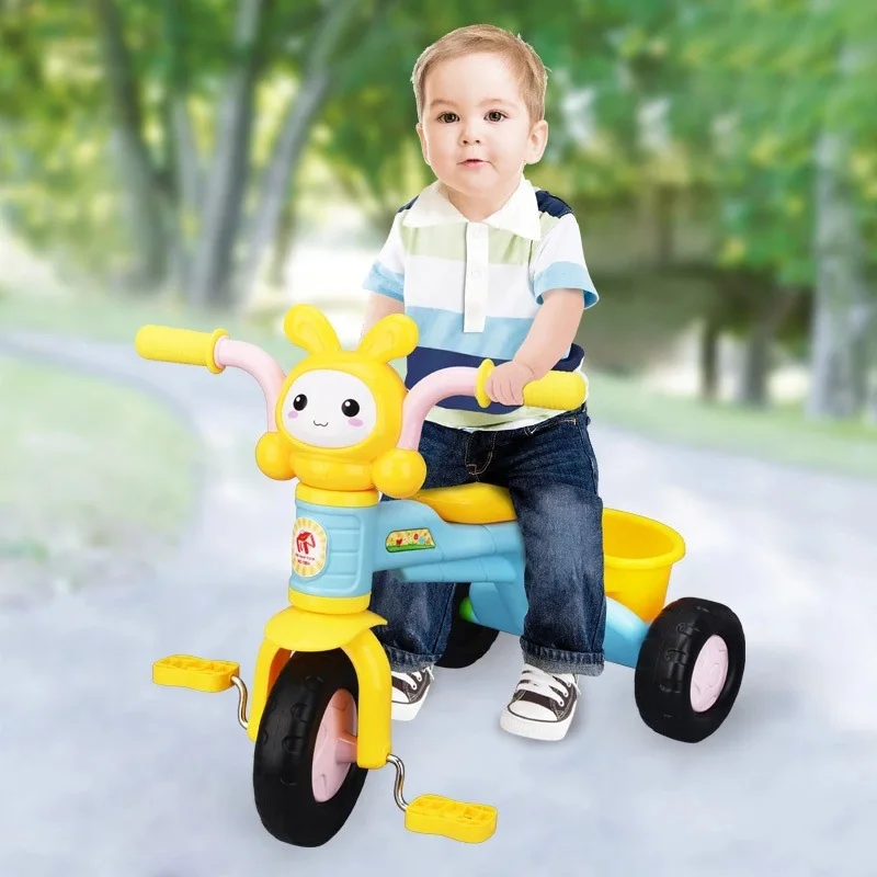 

[Cloud Commercial Union] Village CHILDREN'S Cartoon Tri-wheel Bike Bicycle Multi-functional with Music Stroller Toy