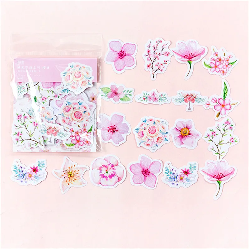 45 шт./упак. Kawaii японский Decoracion журнал милый дневник для записей Цветочные наклейки Скрапбукинг хлопья канцелярские школьные принадлежности - Цвет: JJJL0003000E