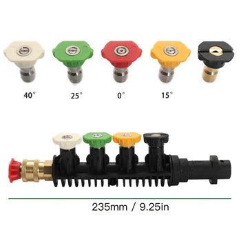 

New High Pressure Car Washer Metal Jet Lance For Karcher K Series With 5 Nozzle Tips Adjustable Angle Sprayer