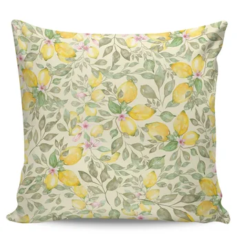 

Lemon Fruit Small Fresh Home Pillow Cases Living Room Sofa Chair Pillowcases Home Decor Square Cushion Covers