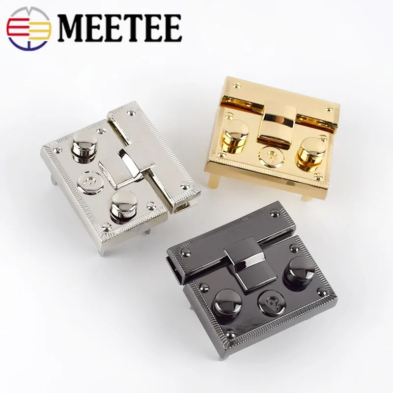 

2/4pcs Meetee Metal Bag Snap Lock Handbag Clasps Closure Buckle DIY Purse Twist Turn Locks Bags Accessories Replacement Buckles