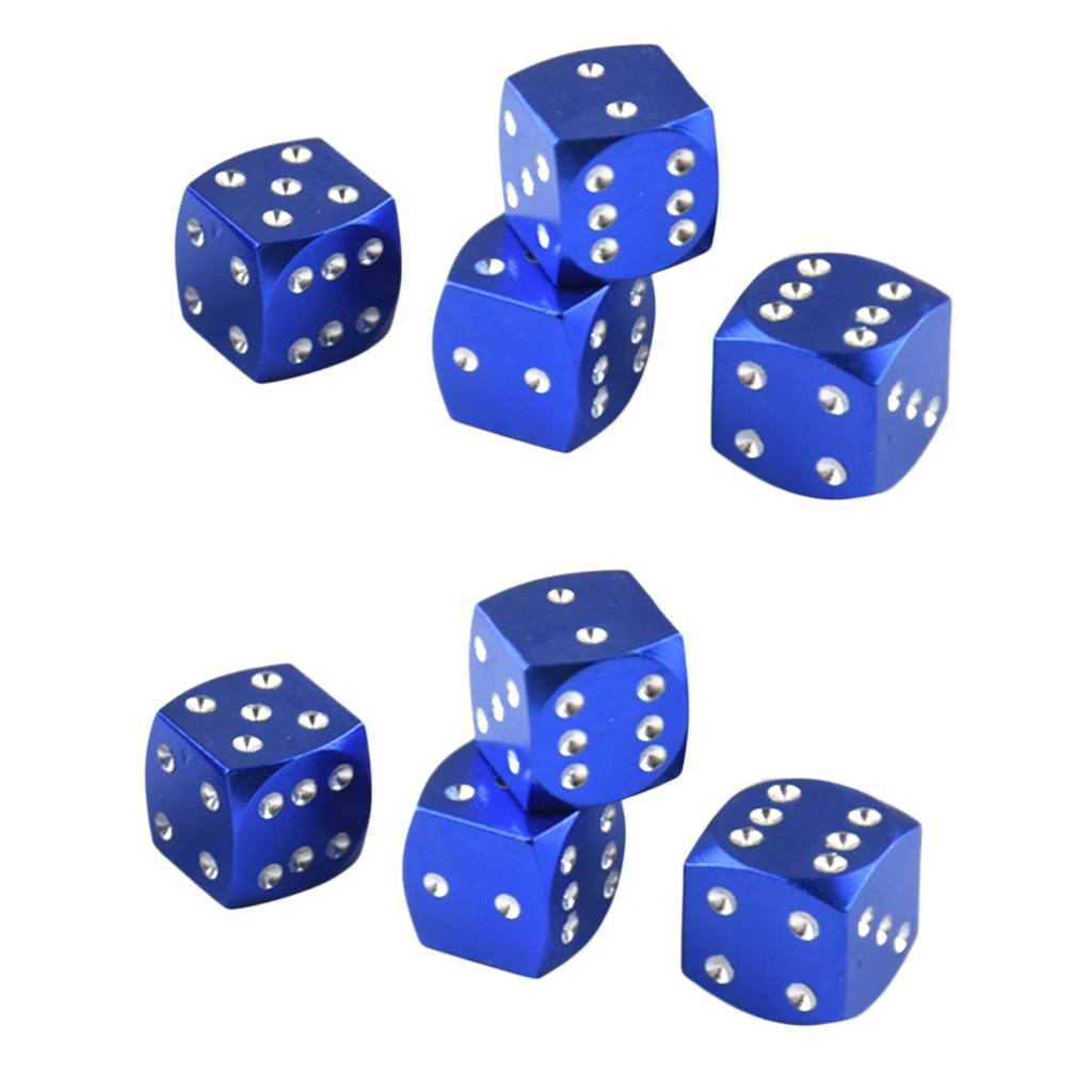 MagiDeal 8 Pieces Blue Dice Dust Valve Caps Novelty & Glossy