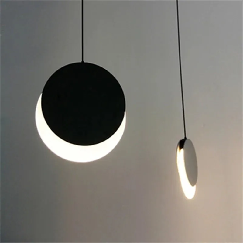 Nordic Moon Eclipse Design Bedroom Bedside Led Chandelier Creative Art Circle Living Room Restaurant Study Kitchen Lights | Лампы и