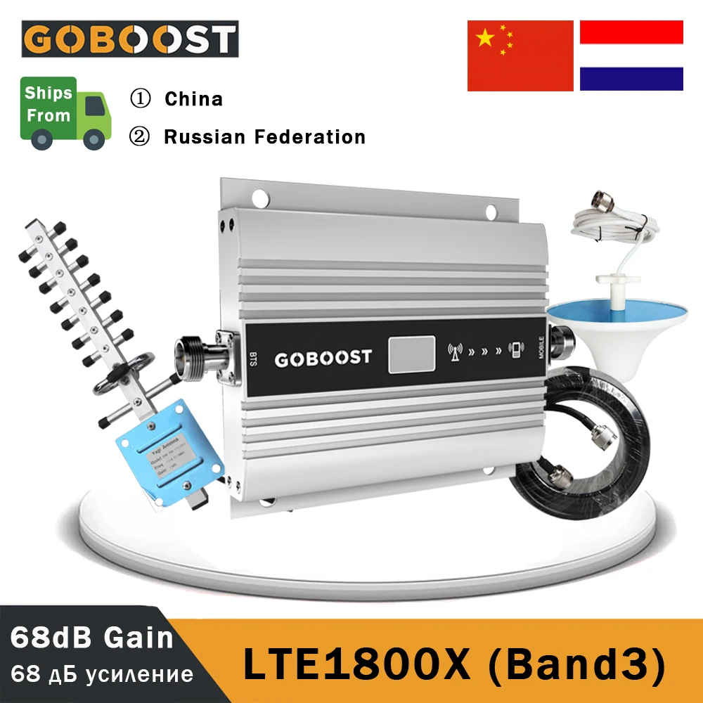GOBOOST DCS 1800 señal de refuerzo repetidor móvil 4G celular amplificador LTE /DCS 1800mhz amplificador de señal para teléfono móvil Banda 3