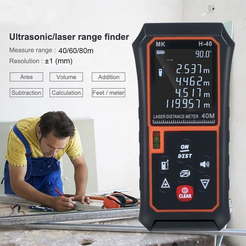 Circuit Laser Rangefinder Handheld Range Finder Wire Accurate 40m Pattern 60m Building Digital Construction Worker