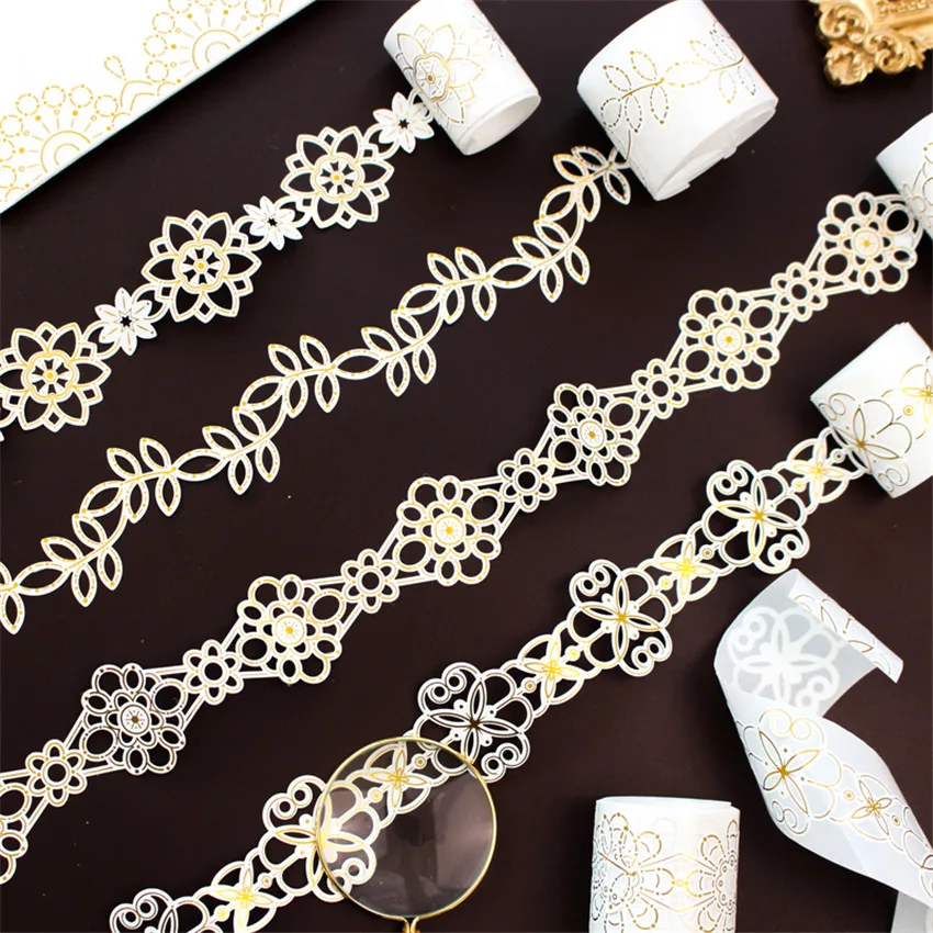 

DiyArts Hollow Bronzing Tape Christmas Craft Diy Multi-pattern Decorative Washi Tape Masking Tape Adhesive for Scrapbook